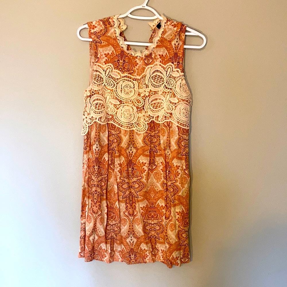 Rust paisley cotton dress